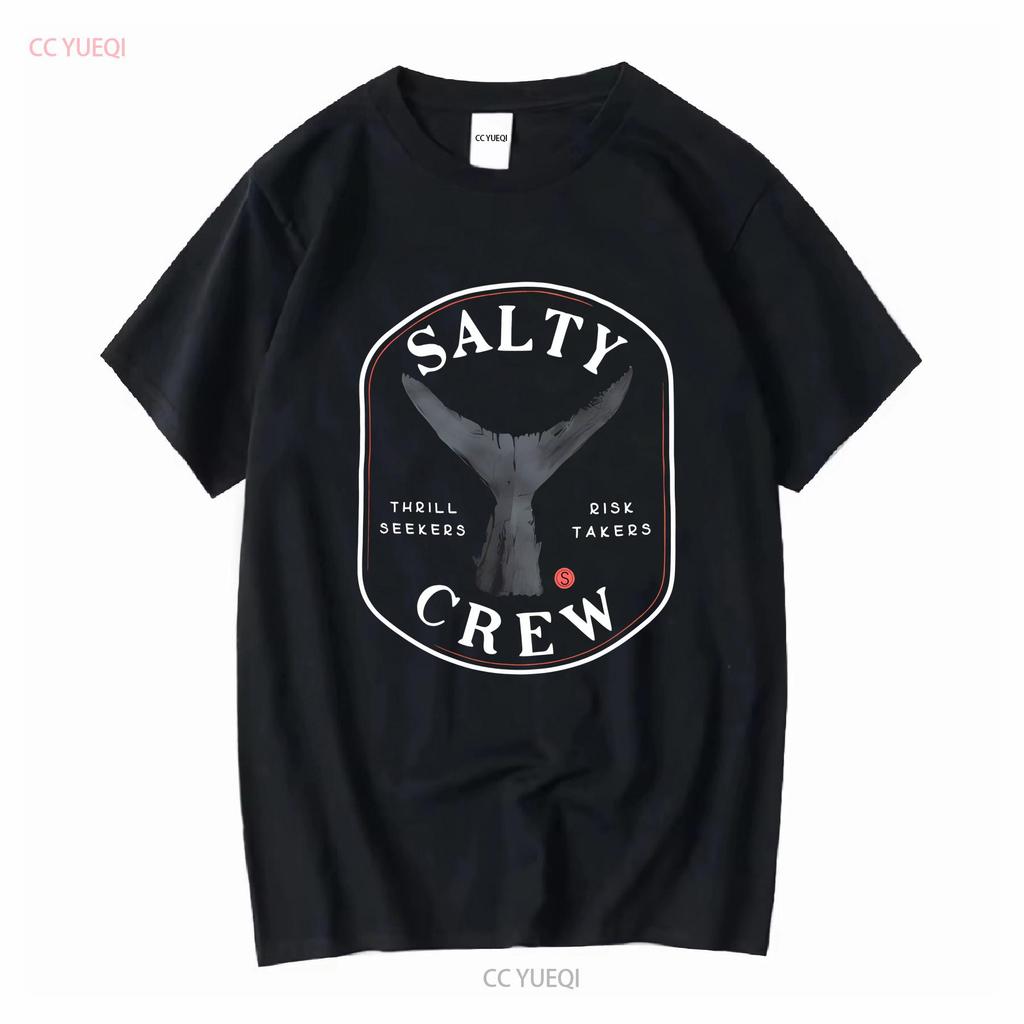 SALTY CREW THRILL SEEKERS RISK TAKERS FISH FISHING TEE T SHIRT Mens M Black vintage Washed homme Stretched designer clothes