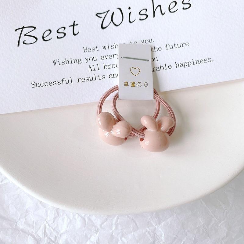 

1 пара детских резинок для волос, милые милые цветочные сердечки, медвежонок, хрустальные веревки для волос для маленьких девочек, аксессуары для волос для маленьких девочек