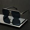Unisex Retro Metal Frame Fashionable Glasses with Gradient Lenses