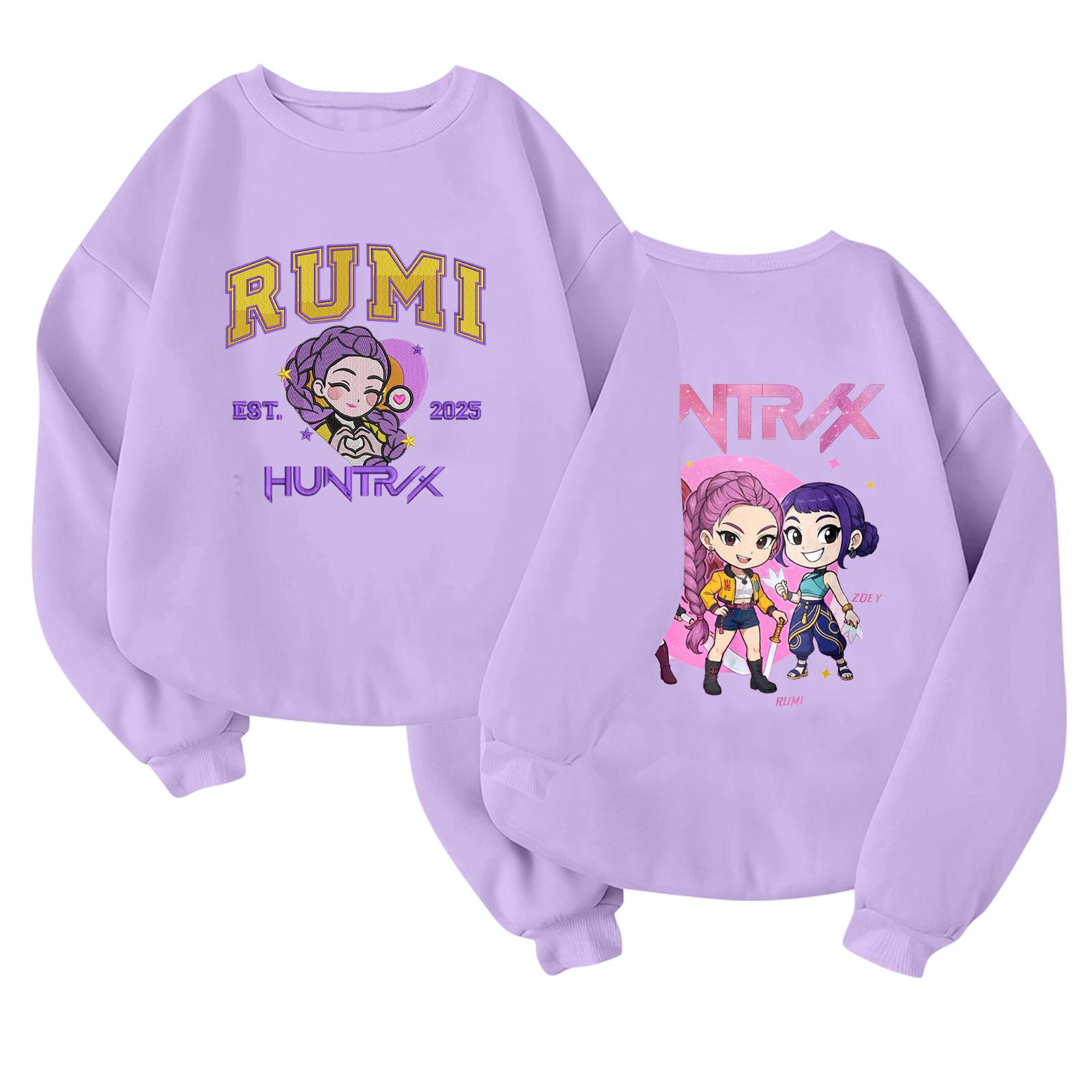 

Children s Fashionable Lightweight Long-sleeved Round Neck Pullover With Pockets Printed Pullover 110