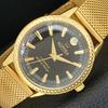 HAND-WINDING VINTAGE SWISS MENS REFURBISHED BLACK COLOR DIAL WATCH A707350-1