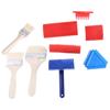 9Pcs Wood Texture Paint Tool Fake Wood Grains Roller Paint Brushes Soft Rubber Wood Grains Painting Tool Easy To Use