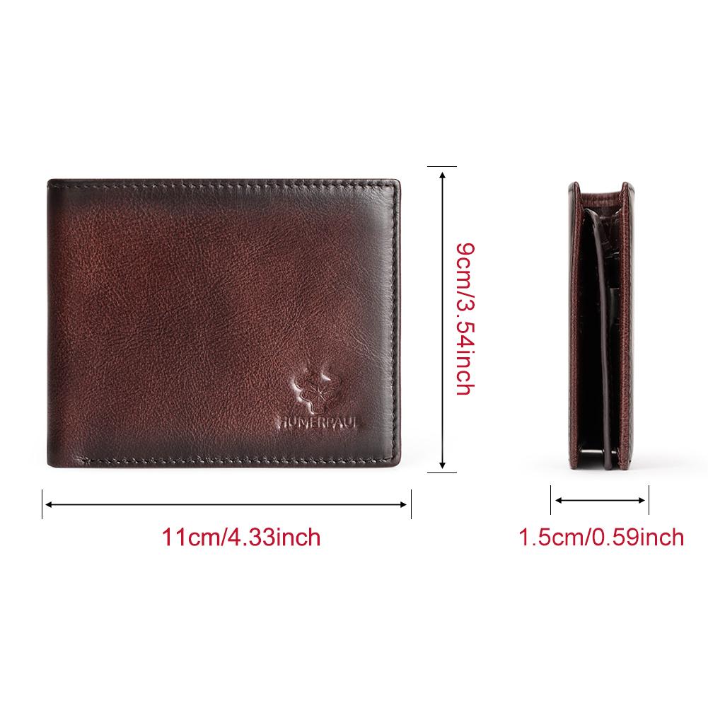HUMERPAUL Men Wallet Leather Wallet Slim Card Case