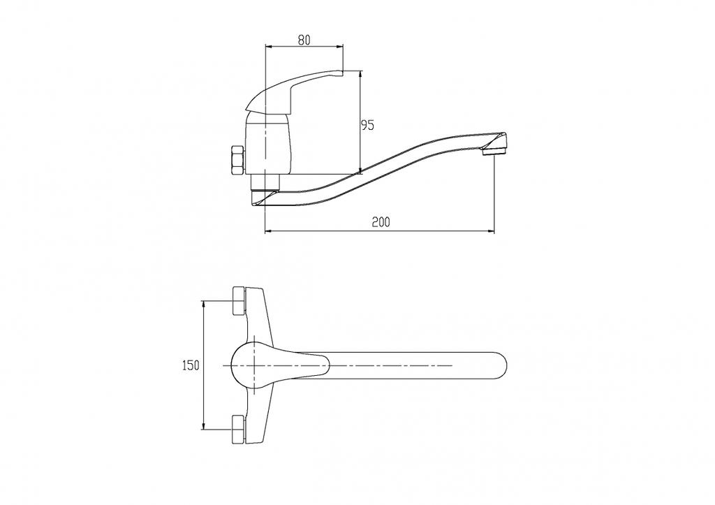 Invena Mitris Sink Tap, Spout 15cm
