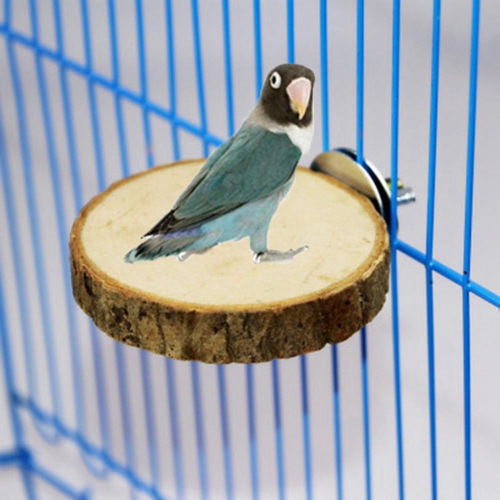 7-9cm Parrot Bird Cage Perches Platform Round Wooden Stand Board For Chinchilla Squirrel Birds Rest Toy