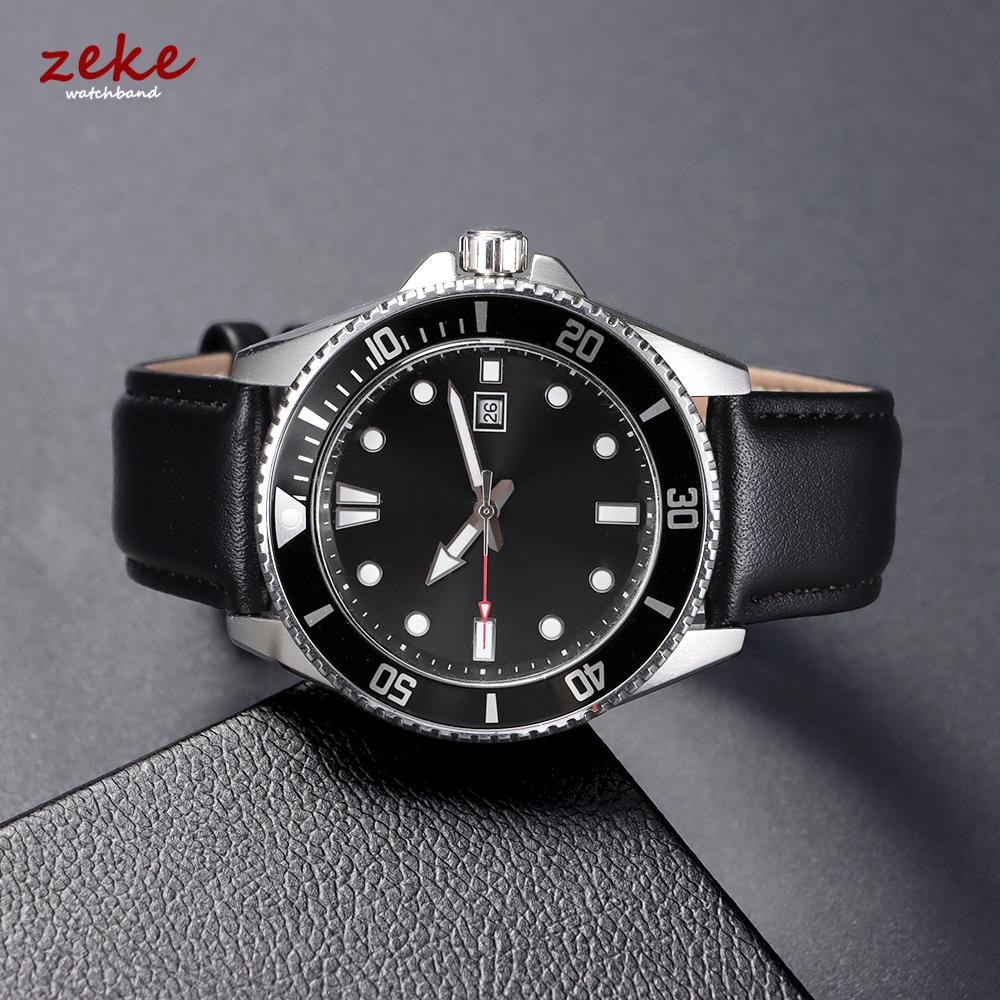 14mm 16mm 18mm 20mm 22mm 24mm Genuine Leather Strap Watchband with Box Butterfly Clasp Universal Men's and Women's Belt Bracelet