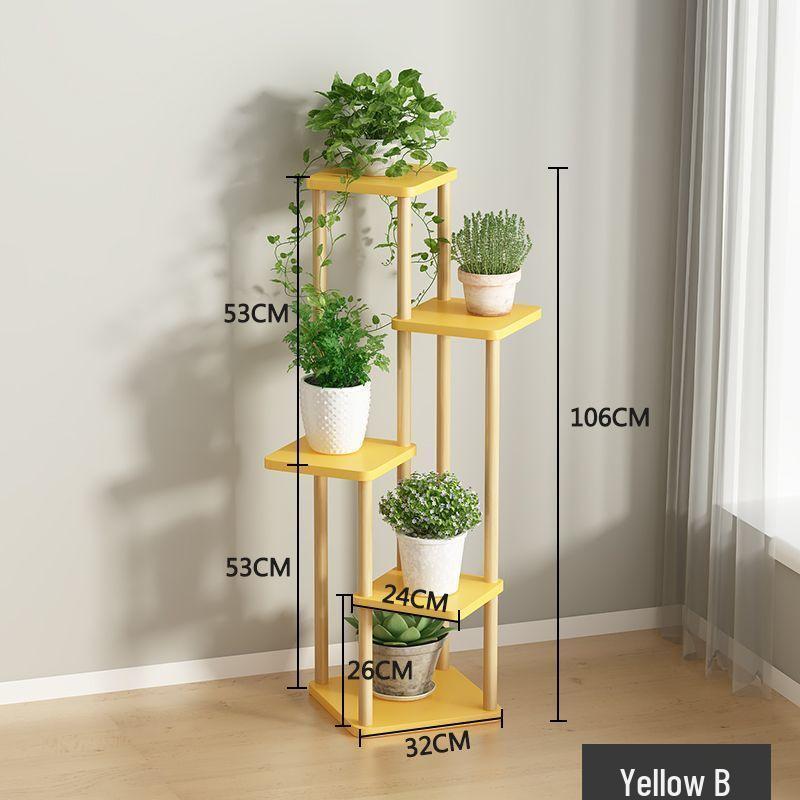 Iron Art Flower Stand with Wheels, Multi-tiered for Indoor/Outdoor Balcony Use