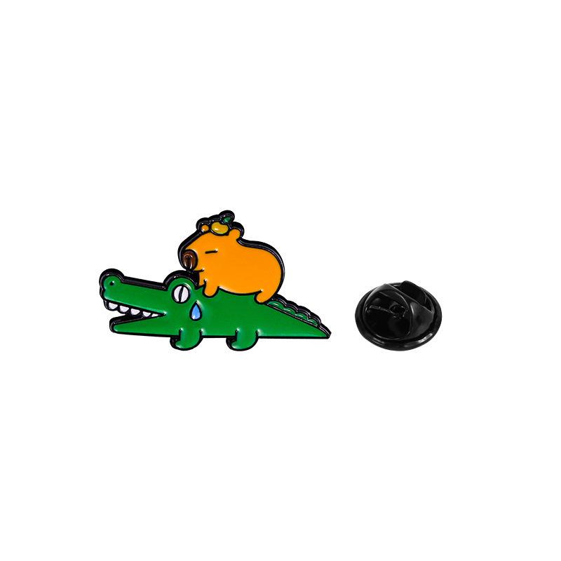 Broche Mignonne Originale Capybara Dessin Animé - Insigne Adorable en Alliage & Décoration de Livre