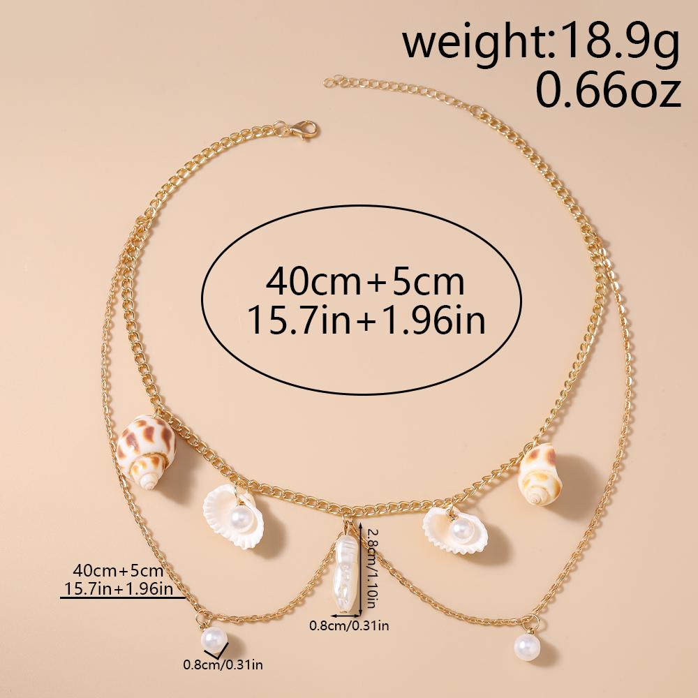 Summer Beach Shell Conch Necklace for Women Girls Pearl Choker Necklaces Bohemia Jewelry Gifts