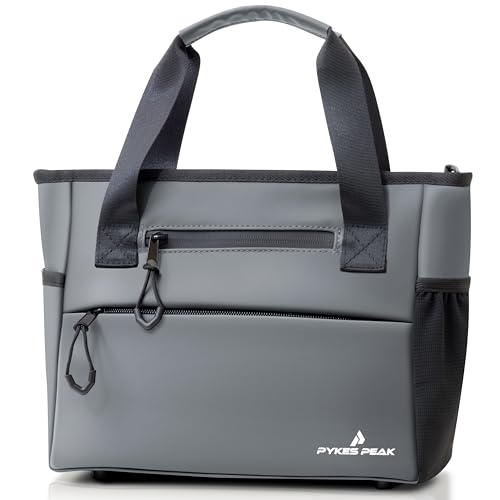 

PYKES PEAK Golf Round Tote Bag/Pouch [Waterproof/Water-Repellent] Cart Bag/Round Bag/Golf Bag for Men and Women [Gray]