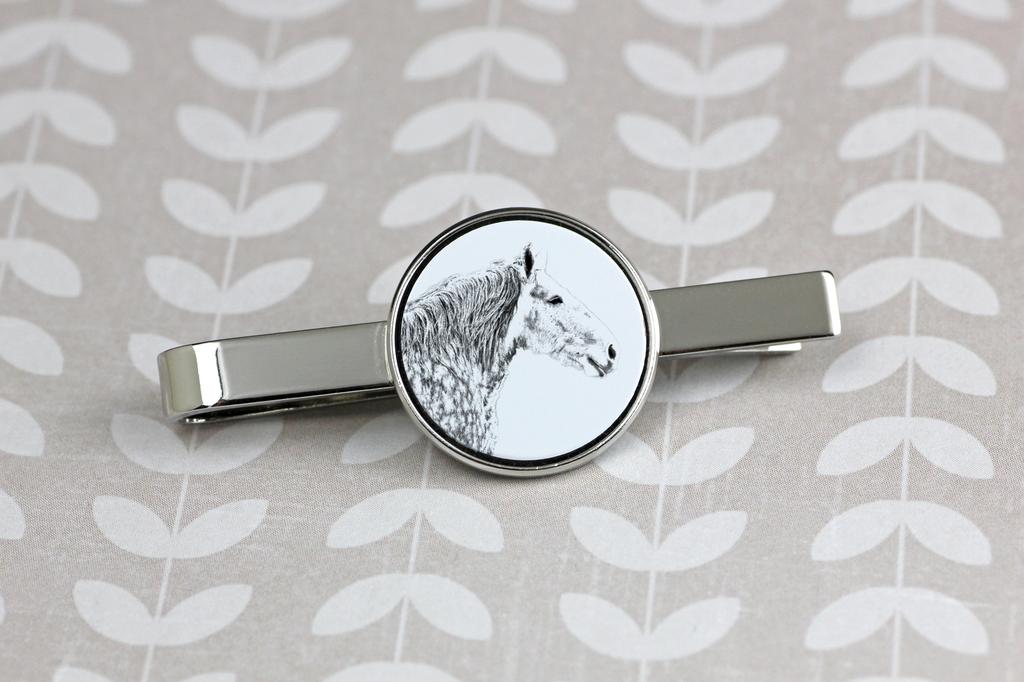Percheron - tie clip with a horse, personalized tie clip, a unique gift for a man from the Art-Dog brand
