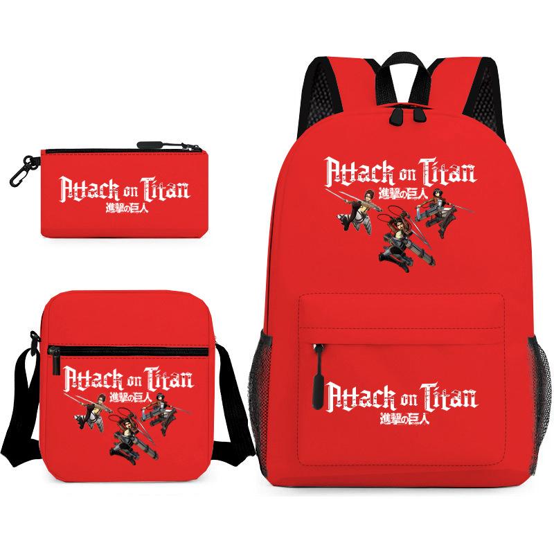 Attack on Titan Teen Anime Rucksack Attack on Titan Schultasche Dreiteiliges Set