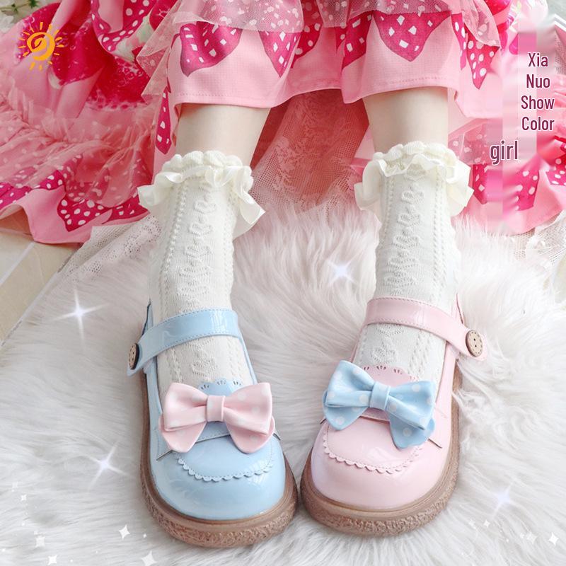 Xianuo 2022 Calzini da Donna Lolita Carini Giapponesi JK con Pizzo 084