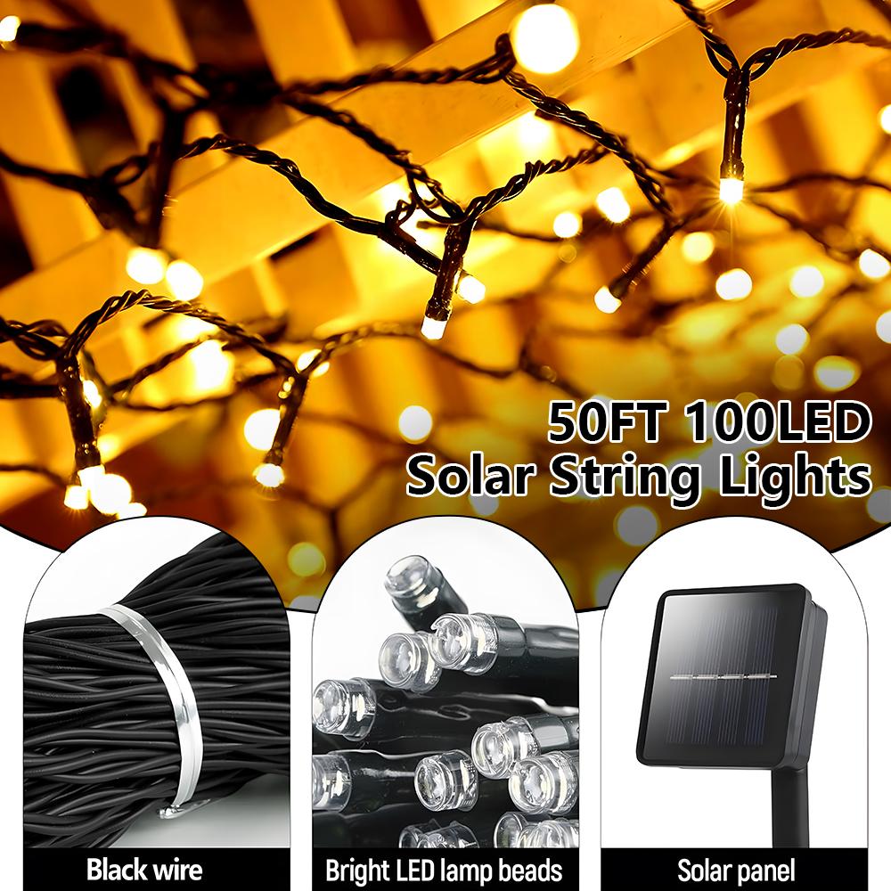 Led Solar String Lights 7m 5m RGB Warm White Solar Fairy String Lights Waterproof Garden Patio Wedding Party Decoration