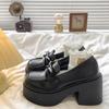 French Heightening Loafers Women's 2025 Autumn New Retro British Versatile Thick-soled Thick-heeled Mary Jane Small Leather Shoes