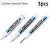 1/2/3Pcs White Marker Pen for Wood Rock Plastic Leather Glass Stone Metal Canvas Ceramic Deep Hole Marker 0.7/1.0/2.5MM