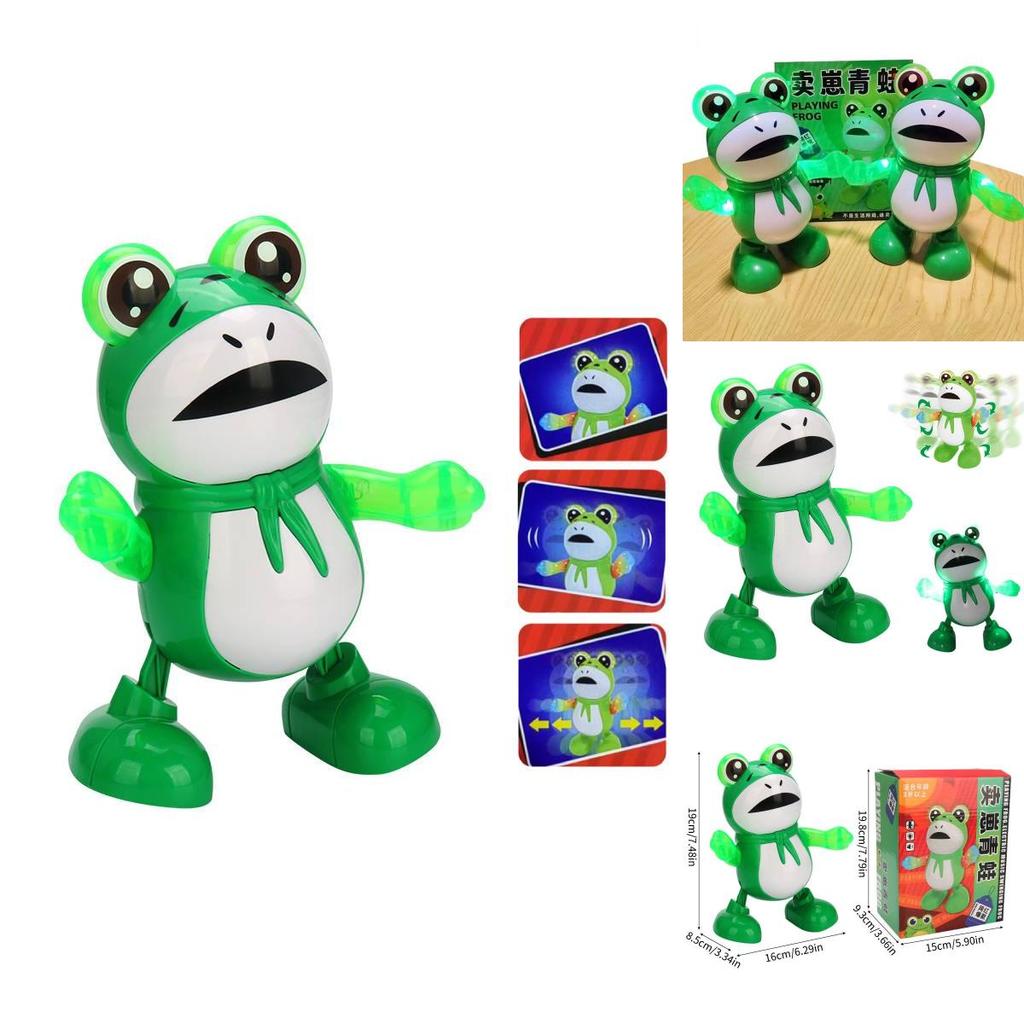 Popular Electric Dancing Frog Toy With Light And Sound Effects Wholesale For Street Vendors