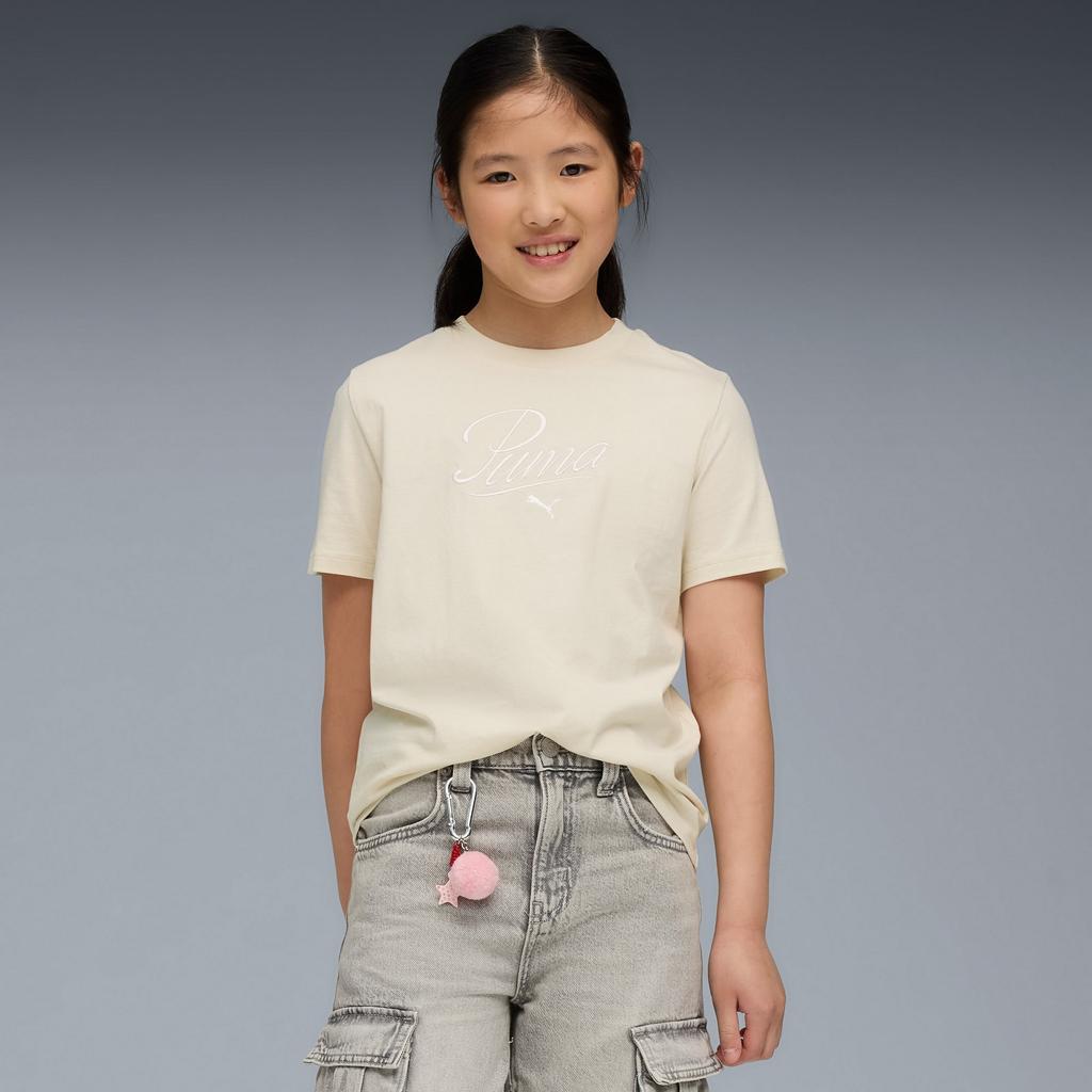 Puma ESS SCRIPT girls' T-shirt beige 68580587 size 128