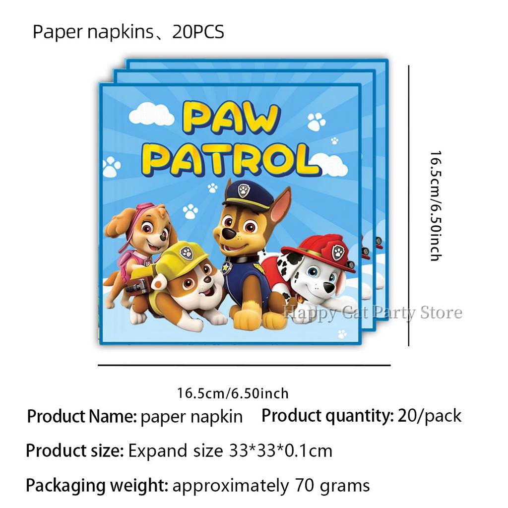 Birthday Paw Patrol Plates and Glasses Paw Patrol Birthday Decoration Skye Napkins Cups Baby Shower Kids Party Favors Supplies