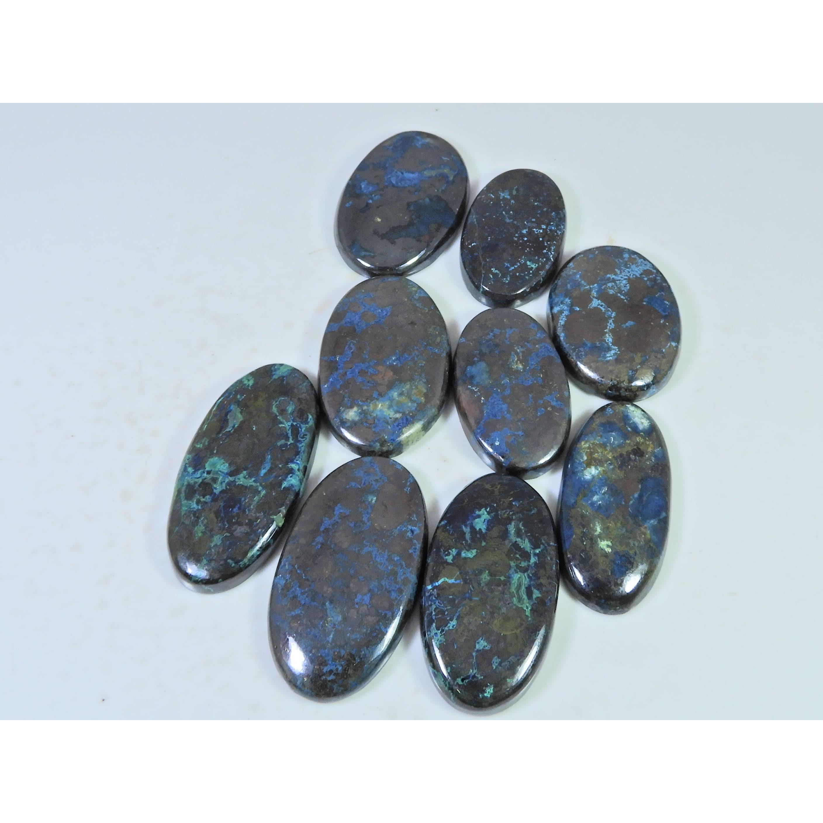 

09Pcs Natural Chrysocolla Oval Shape Cabochon Loose Gemstone 468Cts. Lot C-1974
