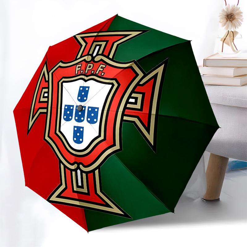 Portugal, Football Automatic Opening and Closing, 8 rib Structure Portable Umbrella, Suitable for Men and Women in All Seasons Perfect Gift
