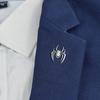 Halloween Spider (web) Gold-plated Badge, Men's Black Stainless Steel Suit Lapel Pin, Women's Anti-travel Buttons.