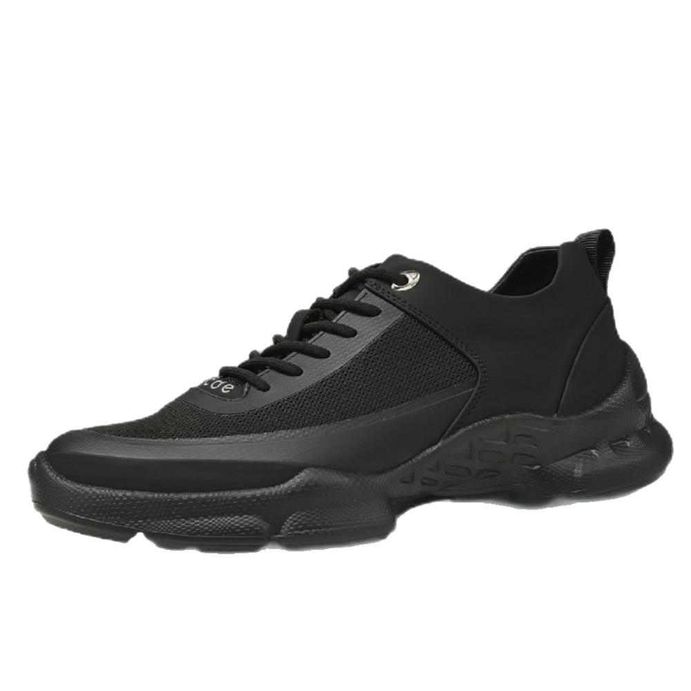 Raw black sneakers thick-soled heightening shoes trendy shoes summer hollow breathable casual shoes