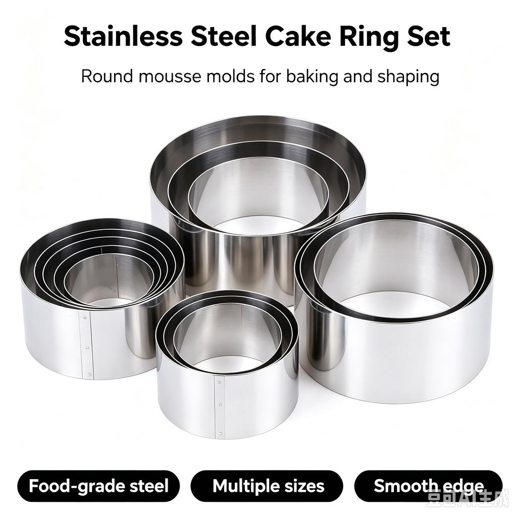 Lihe Stainless Steel Round Mousse Ring, Multi-size Cake Cookie Baking Mold For Kitchen