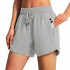 Women's Athletic Running Shorts, Quick-drying Shorts With Zippered Pockets