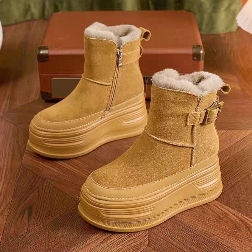 Snow boots for women 2026 new short boots cold resistant and furry  casual and warm women's shoes
