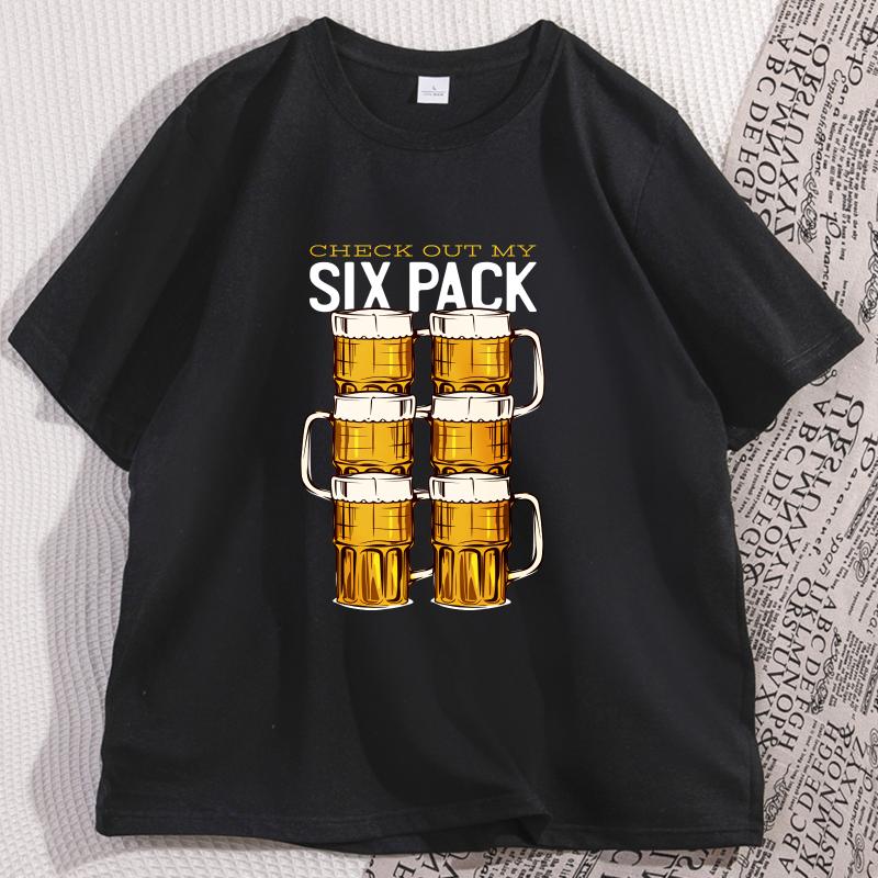 Check Out My Six Pack Tshirt Funny Beer Drinking Tshirt Casual O Neck Cotton Short Sleeve T Shirt Streetwear Mens Clothing