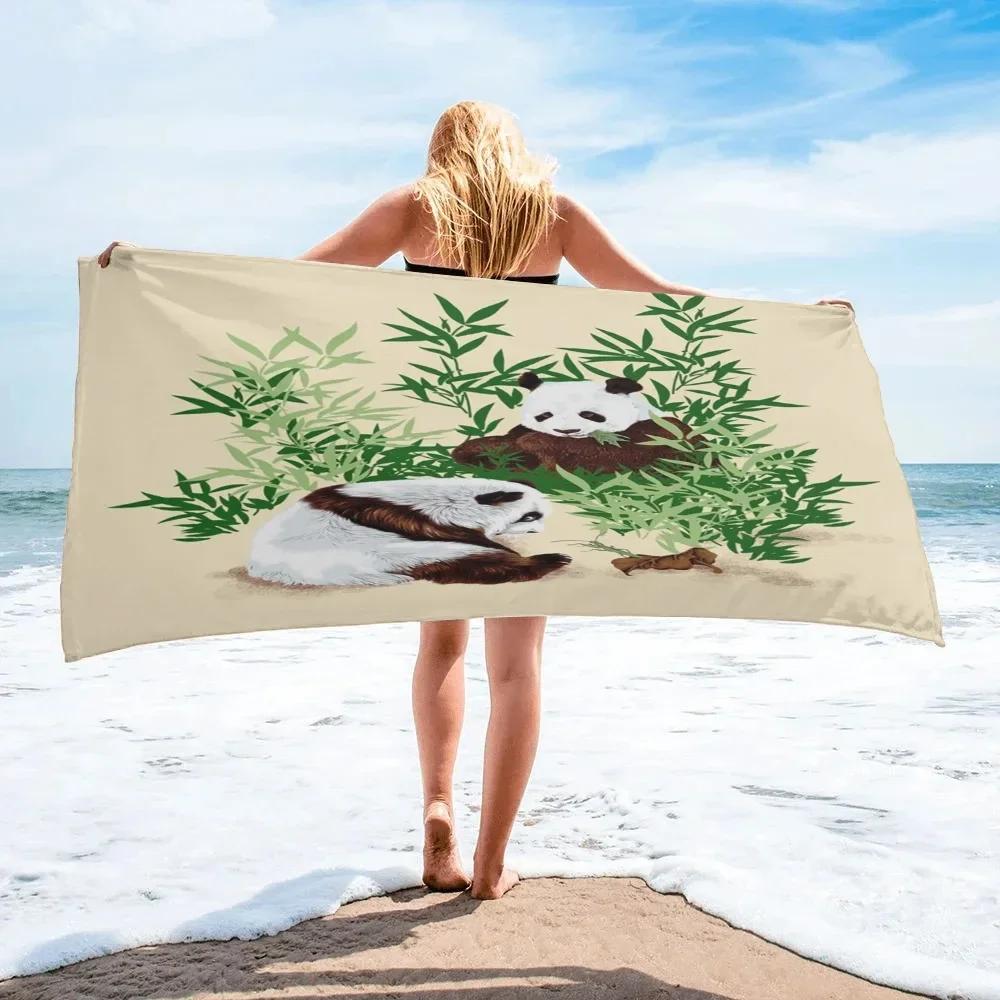 

Panda Beach Towel Bathroom Cute Cartoon Animal Soft Quick-drying Bath Towel Kids Teen Adults Gifts Shower Summer Blanket Towels W40*H60(CM)