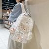 Schoolbag New Japanese Ins High Value Harajuku Fresh and Sweet Backpack Star Transparent Bar Pain Bag Women's Backpack
