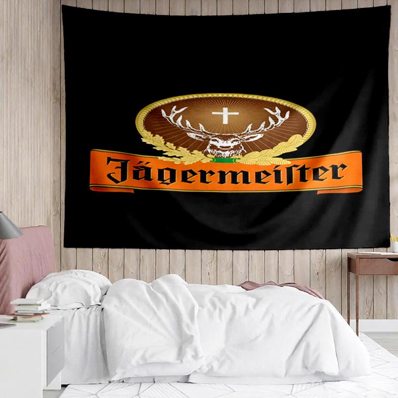 1pz Jager-meister Bevanda Spiritosa Asciugatura Rapida Arazzo, Arazzo dal Design Unico, Adatto per Camera da Letto, Soggiorno, Sala Giochi, Scaldacuore Regali di Festa