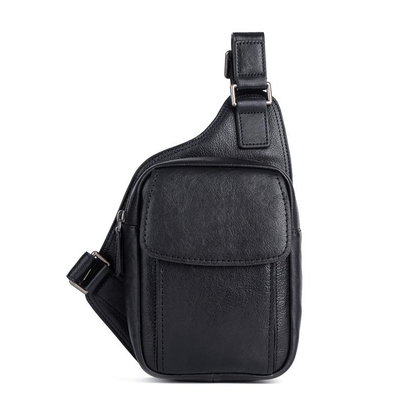 Convenient Baotou Layer Tree High Vegetable Tanned Cowhide Retro Casual Men's Chest Bag Diagonal Backpack