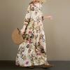 DIMANAF New 2026 Women Plus Size Spring Summer Beach Long Dress Loose Oversize Maxi Floral Print Lady Fashion