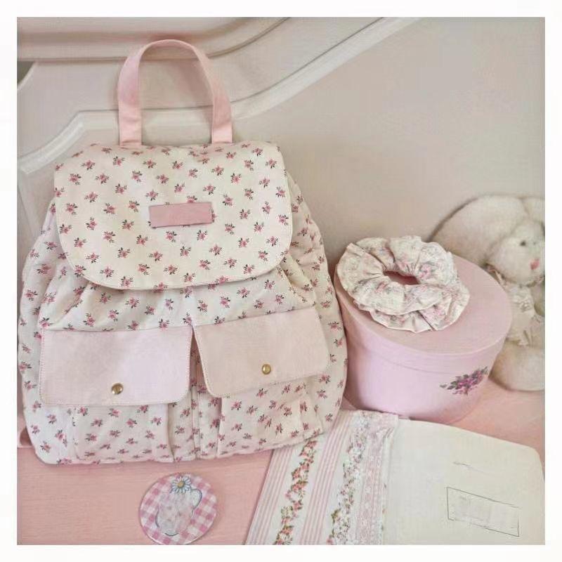Fragrant Canvas Small Fresh Backpack Early Spring Campus School Bag