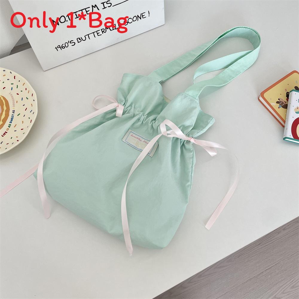 Minimalist Pure Color Shoulder Bag With Soft Fabric And Double Straps For Commuting