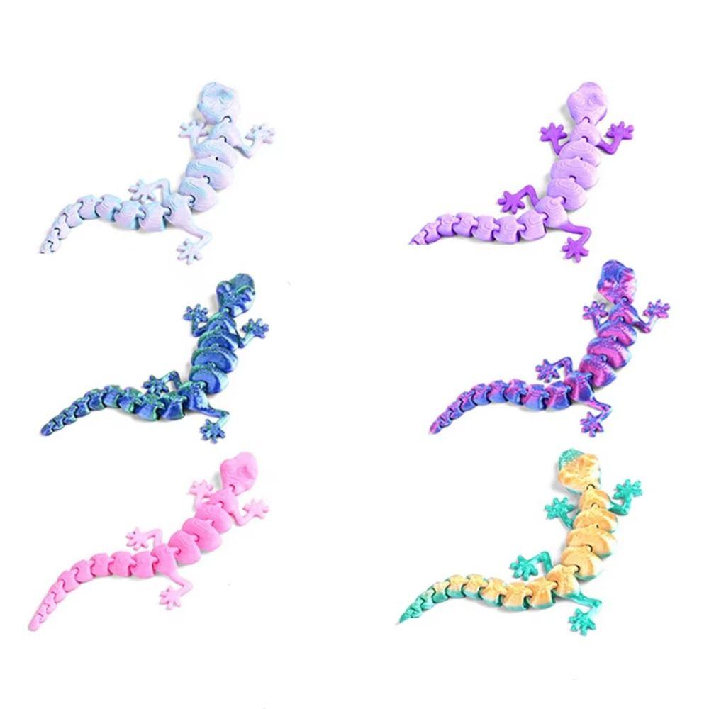20Pcs Creative 3D Printed Gecko Model Lifelike 3D Printed Lizard Home Decoration