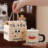 Cute and Funny, Ugly Mug, Gift Box Ceramic Cup, Gift with Lid, Niche Design Big Mouth Ceramic Cup