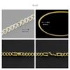 Titanium Necklace, 5.7mm Wide, Double-Cut Curb Chain, 50cm (Gold Ion-Plated) - Hypoallergenic