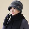 Stylish Velvet-Lined Elderly Bucket Hat for Winter Warmth
