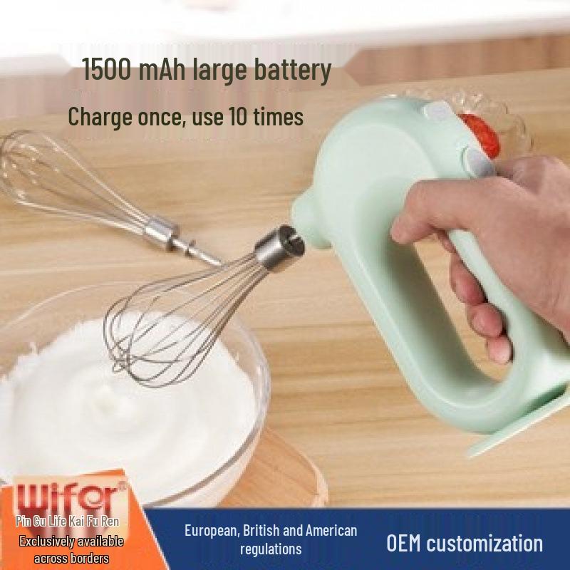 Multi-Functional Electric Egg Beater: Compact Whisk & Mixer for Home Baking