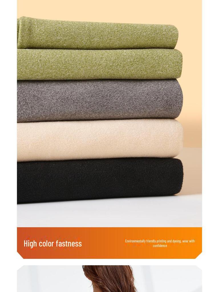 Women's Double-Sided Velvet Thermal Underwear Set - Self-Heating, Seamless Long-Sleeve Top & Pants for Autumn/Winter