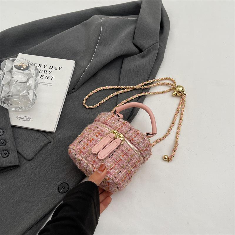 

Woolen small bag women s new chain crossbody small square bag versatile mini hand bag