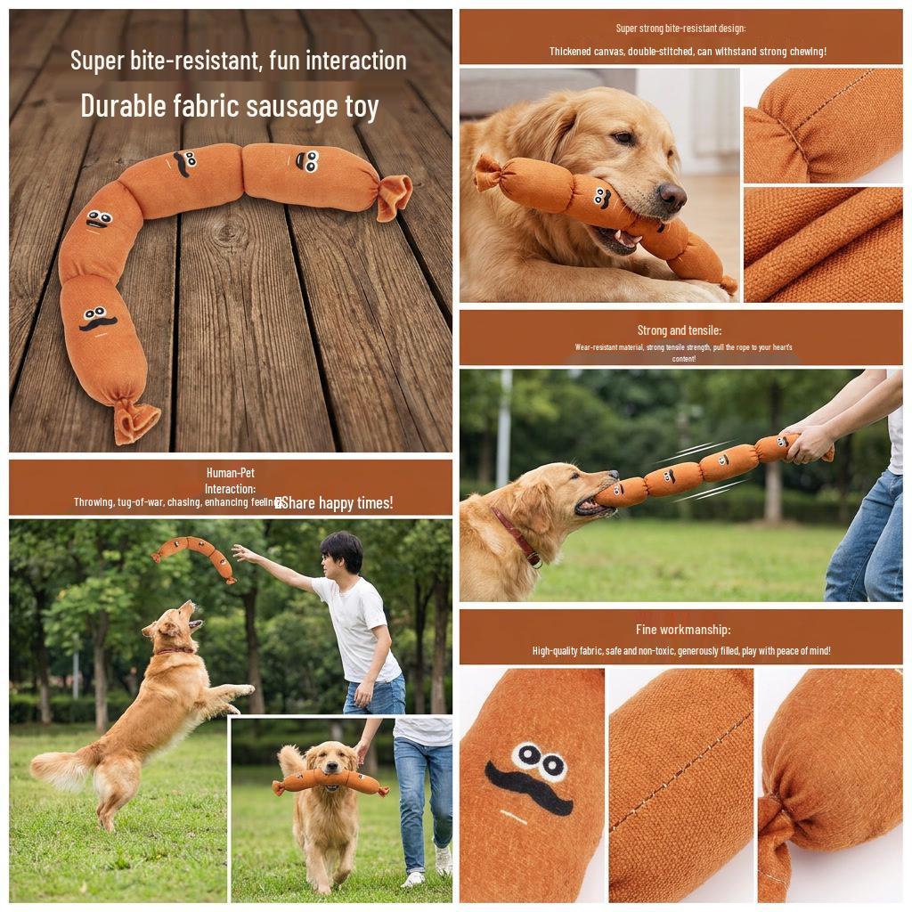 Squeaky Sausage Plush Toy for Small and Medium Dogs - Perfect for Self-Entertainment and Stress Relief