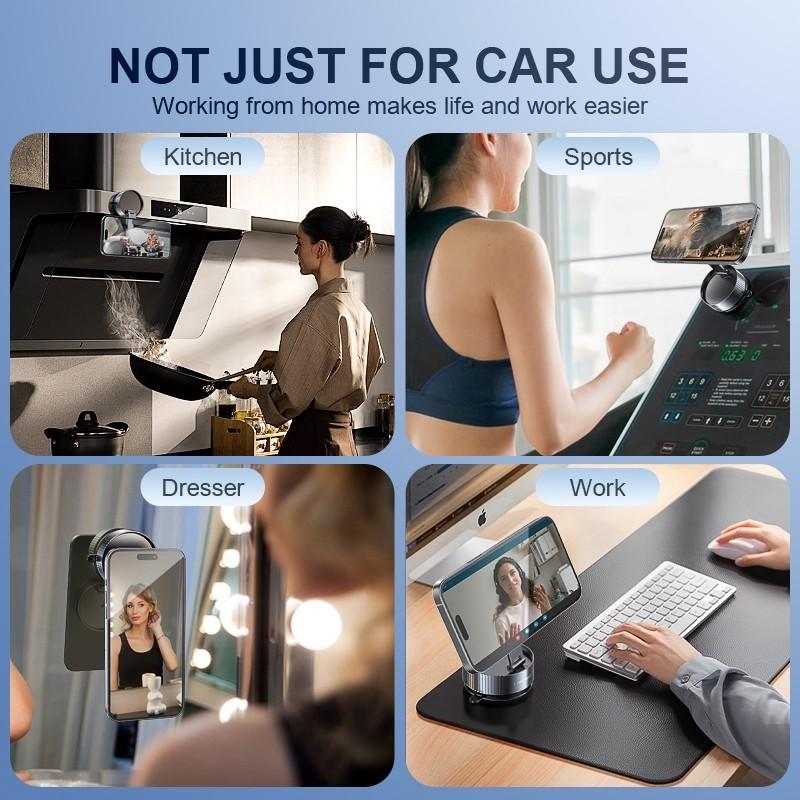 Intelligent 360 ° Rotatable Vacuum Car Phone Holder Foldable Magnetic Vacuum Adsorption Car Bracket Universal Folding Holder