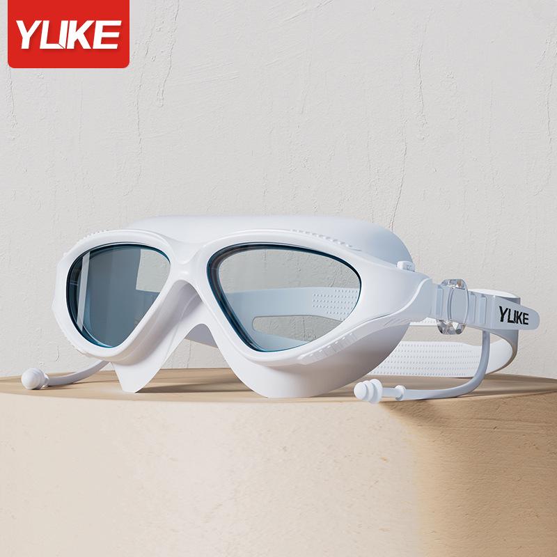 Wysokiej rozdzielczości Wodoodporne Gogle Pływackie Przeciwmgielne z Korekcją Wzroku dla Dorosłych z Przezroczystą Soczewką Szerokokątną