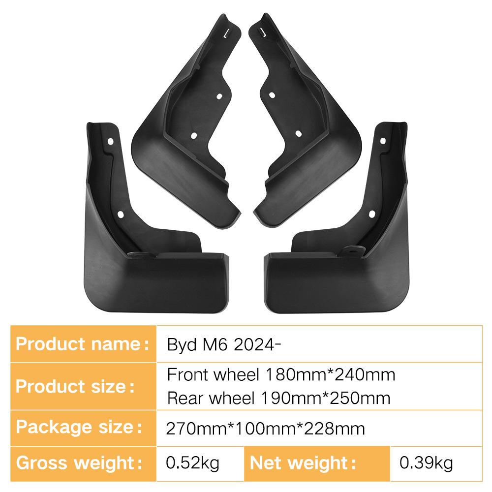 Passend für BYD Byd M6 2024 Kotflügel aus weichem Gummi Kotflügel für Autoreifen Modifikation