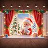 Santa Banner Santa Claus Pattern Xmas Banner Holiday Banner Christmas Tree Pattern For Festive Decoration Winter Party Indoor